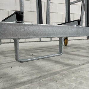 Vorkgeleiders op verrijdbare glasbok