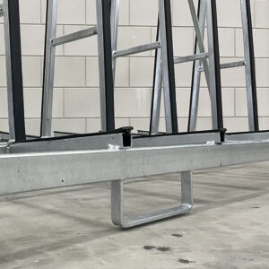 Glasbok dubbelzijdig A-bok glasplaten met rubber profiel en vorkgeleider