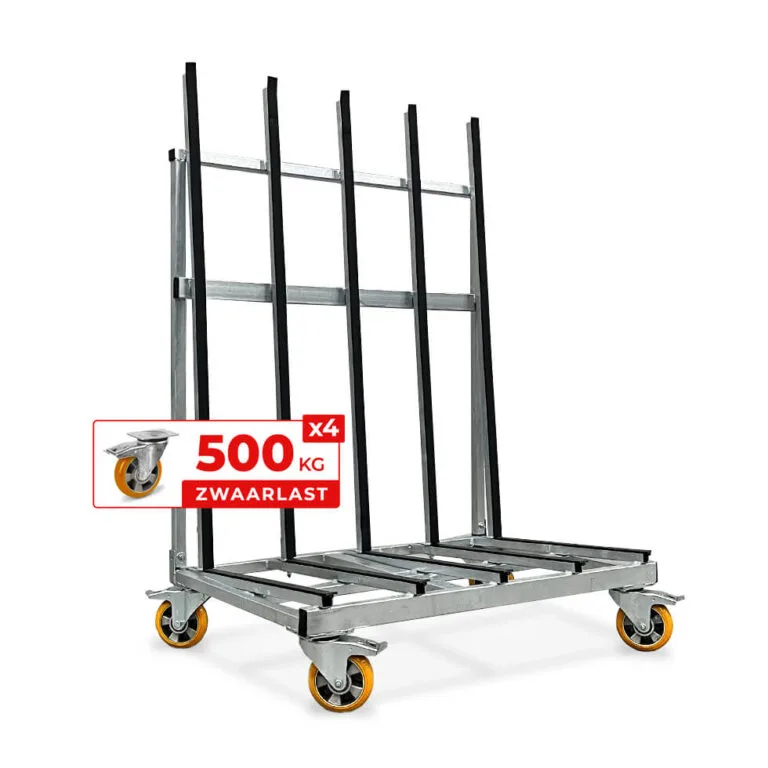 Transportkar kozijnbok met wielen thermisch verzinkt