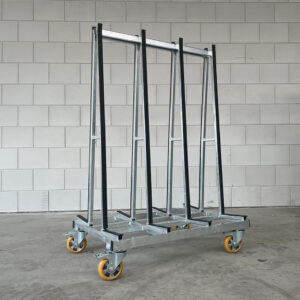 Kleine magazijnkar met rubberbescherming en zwaarlast zwenkwielen