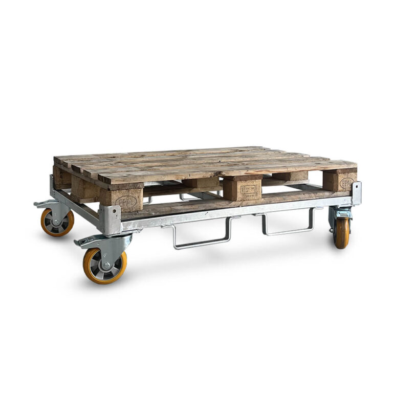 Palletonderwagen onderstel met zwaarlast wielen europallet